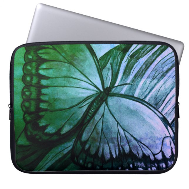 Mooie Butterfly-schets Laptop Sleeve (Voorkant)
