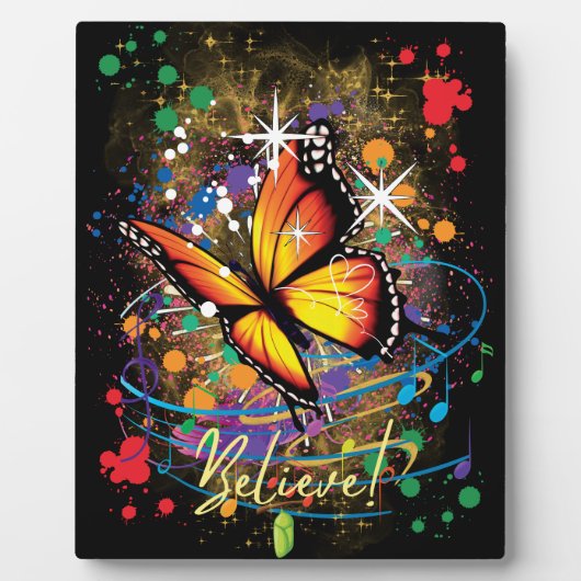Mooie Butterfly tablet Plaque met Easel Fotoplaat (Voorkant)