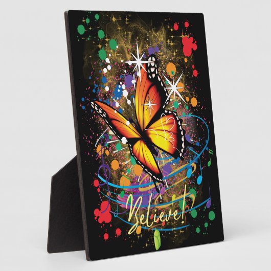 Mooie Butterfly tablet Plaque met Easel Fotoplaat (Zijkant)