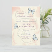 Mooie, Butterfly verjaardagsfeestje uitnodigingen (Staand voorkant)