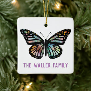 Mooie Butterfly-Waterverf BIEDT DE IT-familie AAN Keramisch Ornament