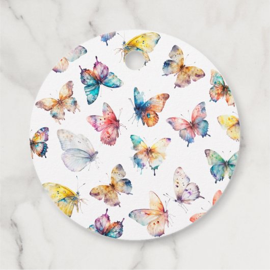 Mooie Butterfly Waterverf Girl's Birthday Bedankjes Labels (Achterkant)