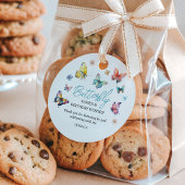 Mooie Butterfly Waterverf Girl's Birthday Bedankjes Labels