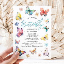 Mooie Butterfly Waterverf Girl's Birthday