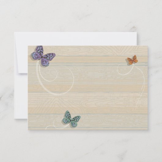 Mooie Butterfly Wedding Matching RSVP (Achterkant)