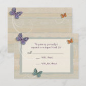 Mooie Butterfly Wedding Matching RSVP (Voorkant / Achterkant)