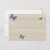 Mooie Butterfly Wedding Matching RSVP Kaartje (Achterkant)