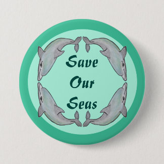 Mooie Button-badge voor dolfijnen Ronde Button 7,6 Cm