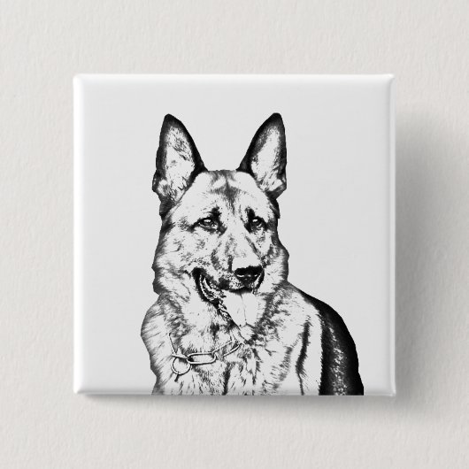 Mooie Button Pin - German Shepherd (Voorkant)