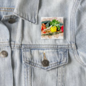 Mooie Button van Pin - verse groenten (In situ)