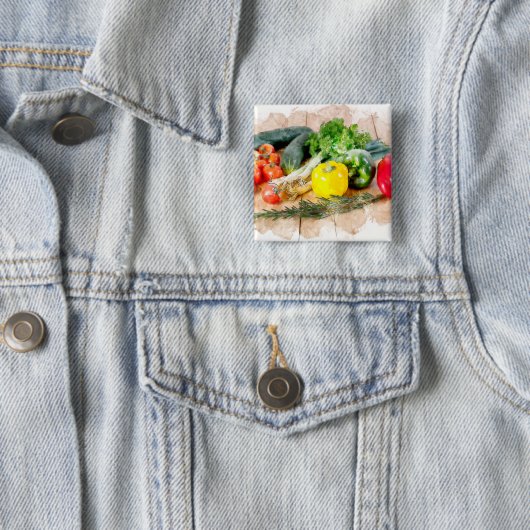 Mooie Button van Pin - verse groenten (In situ)