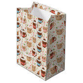 Mooie Cacao Kerstcadeautas Medium Cadeauzakje (Voorkant Gekanteld)