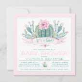 Mooie Cactus Baby Shower Uitnodigingen (Voorkant)