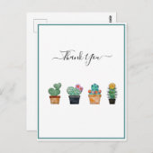 Mooie Cactus Groene Bloem Briefkaart (Voorkant / Achterkant)