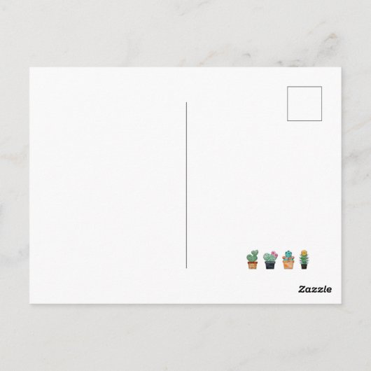 Mooie Cactus Groene Bloem Briefkaart (Achterkant)