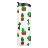 Mooie Cactus illustraties Patroon Wit Thermosbeker (Geroteerd rechts)