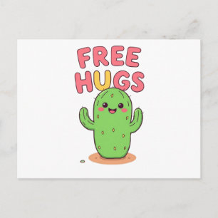 Mooie Cactus Knuffel Cartoon Ansichtkaart voor Pla Briefkaart