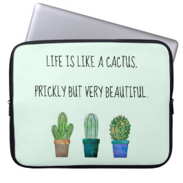 Mooie cactus met drie cactuss laptop sleeve