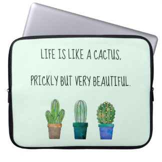 Mooie cactus met drie cactuss laptop sleeve