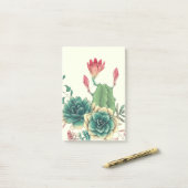 Mooie cactus met ventilator post-it® notes (Op bureau)