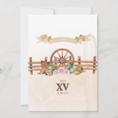 Mooie Cactus Roos Western Charro Quinceanera Kaart (Achterkant)