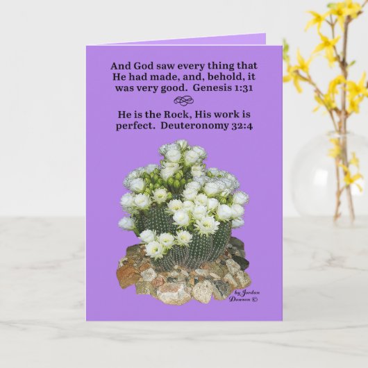 Mooie Cactus Schrift Genesis 1:31, Deuteronomium Kaart (Gele Bloem)