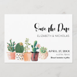 Mooie cactus vettige foto bewaar de datum save the date