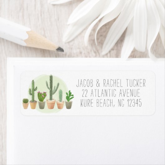 Mooie Cactus Waterverf Succulent Potten Label (Insitu)