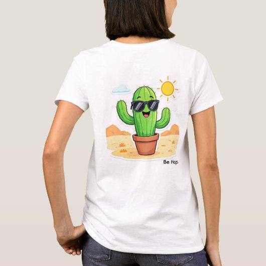 Mooie Cactus | Wees gelukkig T-shirt (Achterkant)