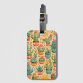 Mooie Cactus Woestijn Bloem Bagage Label (Voorkant (verticaal))