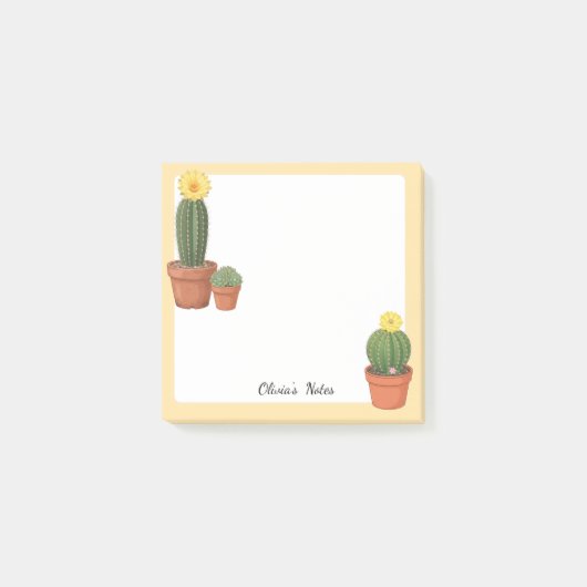 Mooie Cactusbloem in Pot Aangepaste Plaknotities Post-it® Notes (Voorkant)