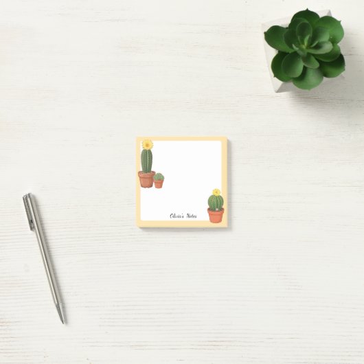 Mooie Cactusbloem in Pot Aangepaste Plaknotities Post-it® Notes (Kantoor)