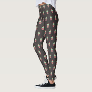 Mooie Cactuspot Plant Bloeiend Botanisch Patroon Leggings