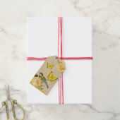 Mooie cadeau labels met vogel en rozen cadeaulabel (Met Touw)
