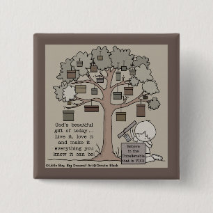 Mooie cadeau vierkante button 5,1 cm