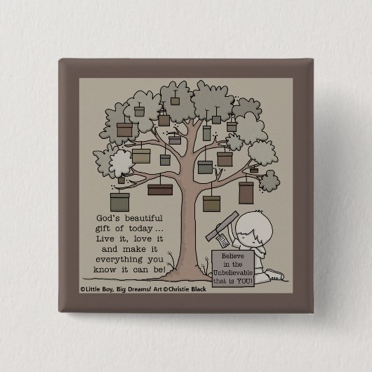 Mooie cadeau vierkante button 5,1 cm (Voorkant)