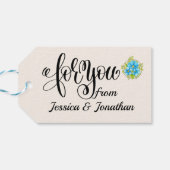 Mooie cadeaubijlage 'Blooming Pretty' Cadeaulabel (Achterkant Horizontaal)