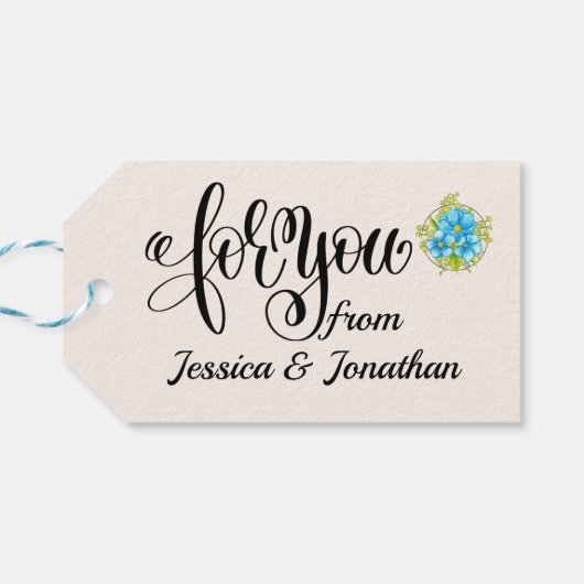 Mooie cadeaubijlage 'Blooming Pretty' Cadeaulabel (Achterkant Horizontaal)