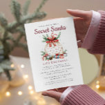 Mooie cadeautas in Secret Santa Christmas Party Kaart<br><div class="desc">Nodig uw gasten uit voor een feestelijk en vrolijk vakantie-evenement met onze prachtige cadeautas I Secret Santa Christmas Party Invitation! Met een elegant ontwerp van een prachtig verpakte cadeautas, zet deze uitnodiging de perfecte toon voor uw Secret Santa-cadeauwisselfeest, waardoor warmte en charme aan uw vakantiefeesten wordt gebracht. 🎄 Kenmerken: Mooie...</div>