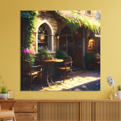 Mooie Cafe Street Canvas Afdruk (Insitu (Woonkamer))