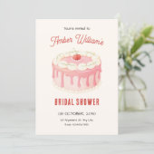 Mooie cake bruidsshower kaart (Staand voorkant)