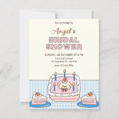 Mooie cake bruidsshower kaart (Voorkant)