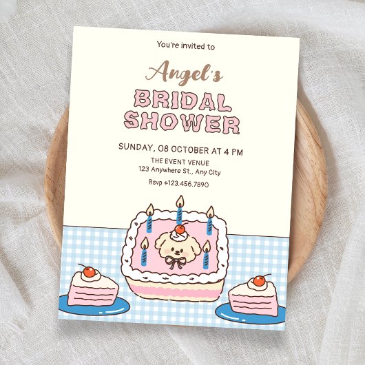 Mooie cake bruidsshower kaart