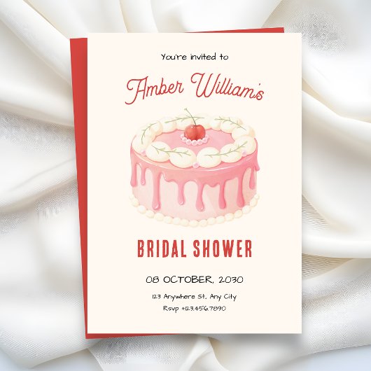 Mooie cake bruidsshower kaart