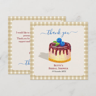 Mooie cake dessert beige bruiloft thank you bedankkaart