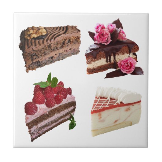Mooie cake desserts selectie tegeltje (Voorkant)