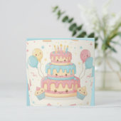 Mooie cake en cupcakes kaart (Staand voorkant)