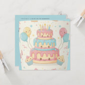 Mooie cake en cupcakes kaart (Voorkant / Achterkant in situ)