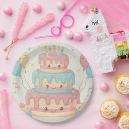 Mooie cake en cupcakes papieren bordje