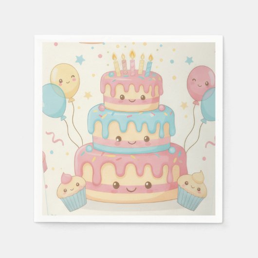 Mooie cake en cupcakes servet (Voorkant)